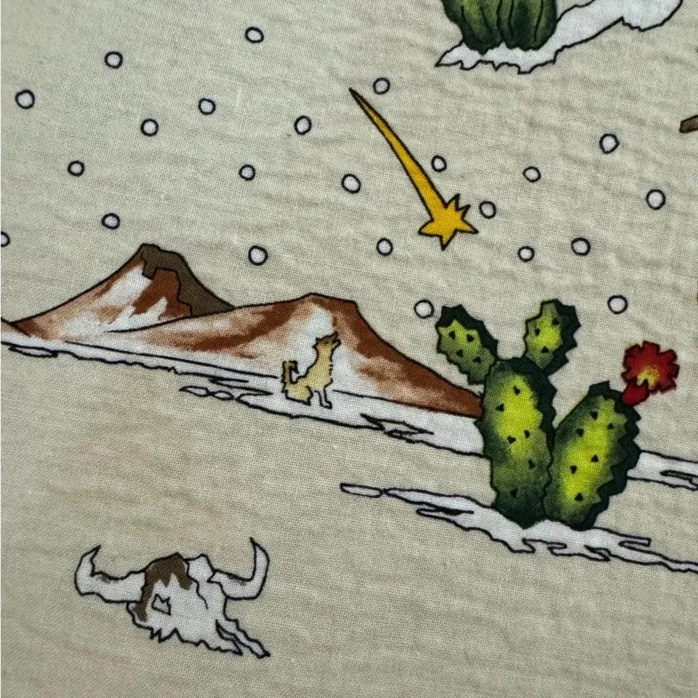 VTG Southwestern Christmas Coyote Placemats Set of 3 Native American Cactus 90s - Picture 11 of 15